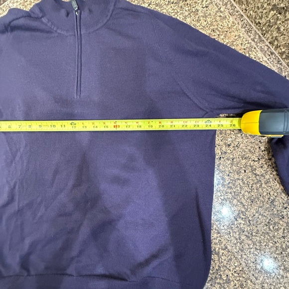Nordstrom Men's Deep Purple Quarter Zip-Up Sweater - Picture 6 of 8